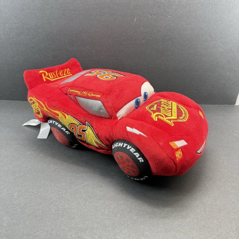 Disney Store Cars Lightning McQueen Red Plush 13" Rusteze Pixar Soft